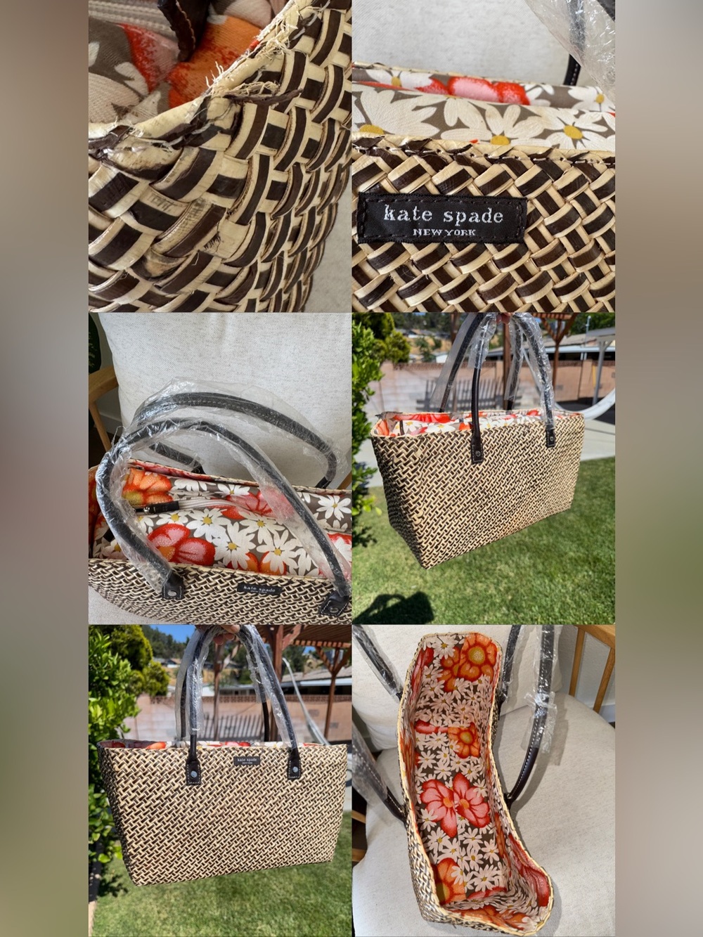 ‼️SOLD‼️Kate Spade New York Natural Woven Straw Weave Nuetral Tote - Picture 17 of 17